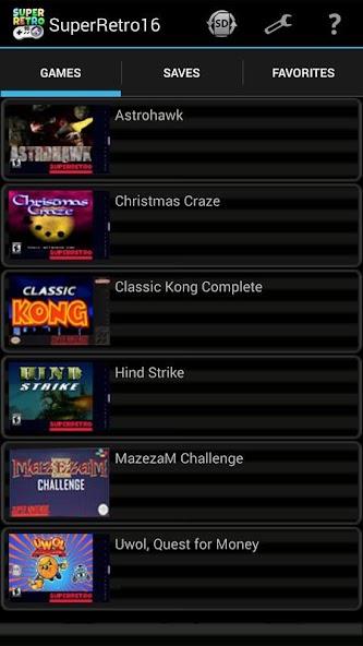 SuperRetro16 (SNES Emulator) Mod 螢幕截圖 1