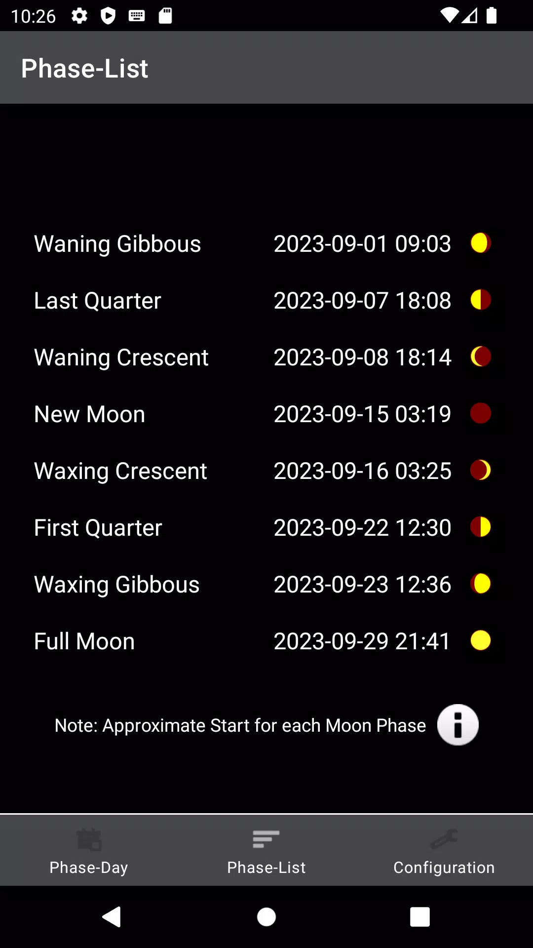 Moon Phases Widget Capture d'écran 2