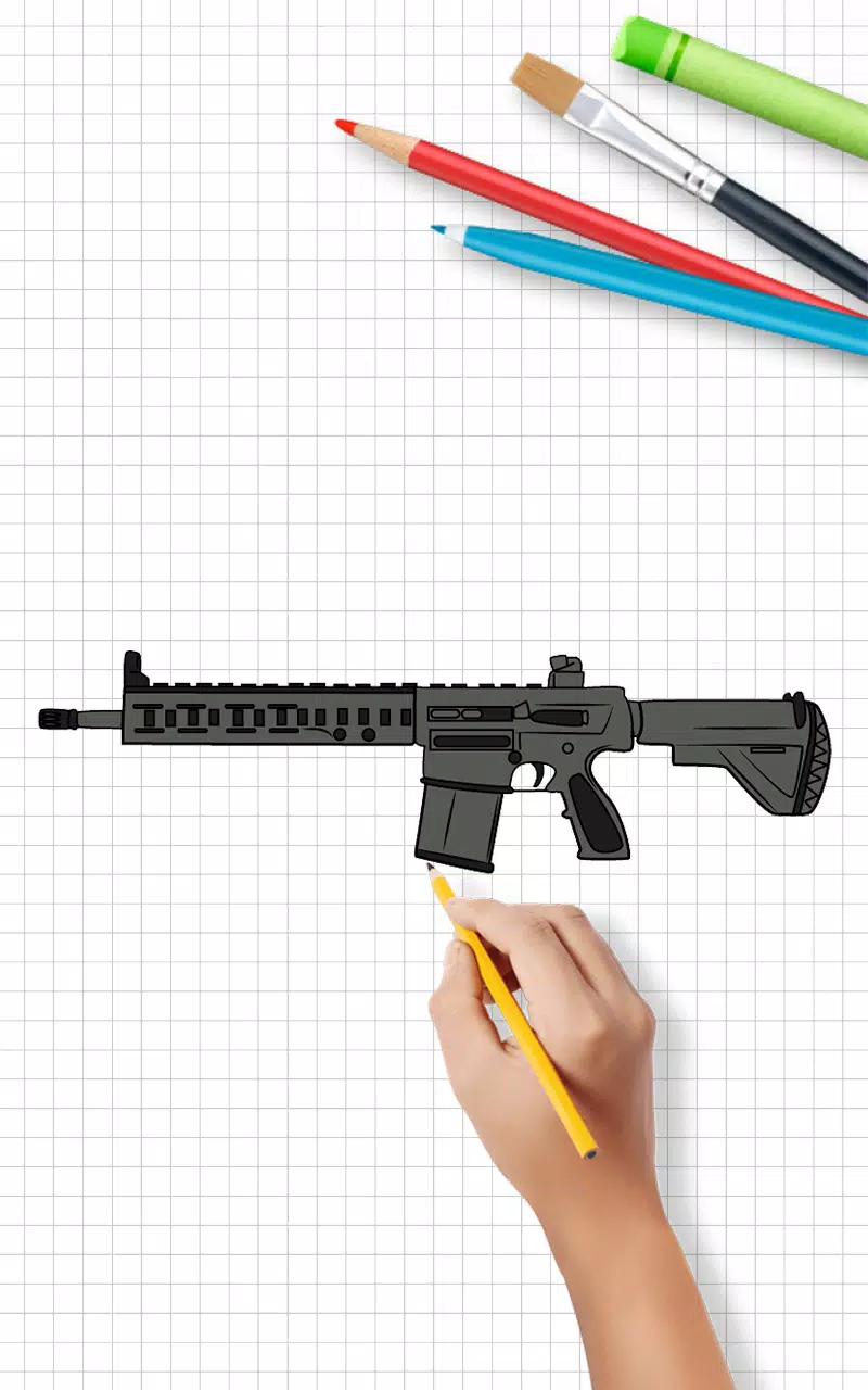 How to draw weapons step by st ภาพหน้าจอ 3