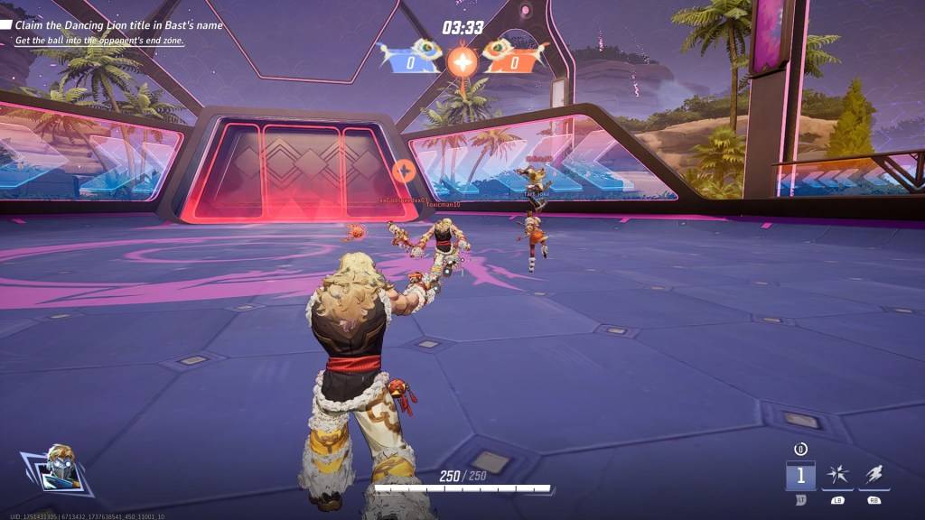 Players going after the ball in Clash of Dancing Lion in Marvel Rivals as part of an article about how to intercept the ball.