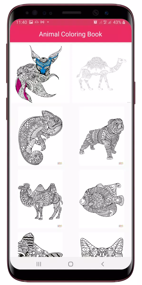 Animal Mandala Coloring Book 스크린샷 1