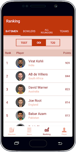 Live Cricket Score & News 스크린샷 1