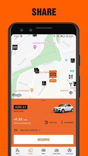 SIXT rent. share. ride. plus. स्क्रीनशॉट 2