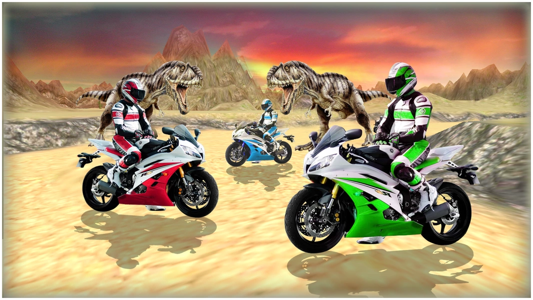 Dino World Bike Race Game - Jurassic Adventure ဖန်သားပြင်ဓာတ်ပုံ 1