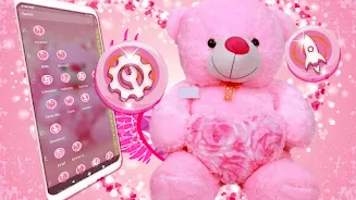 Pink Teddy Bear Theme ภาพหน้าจอ 3