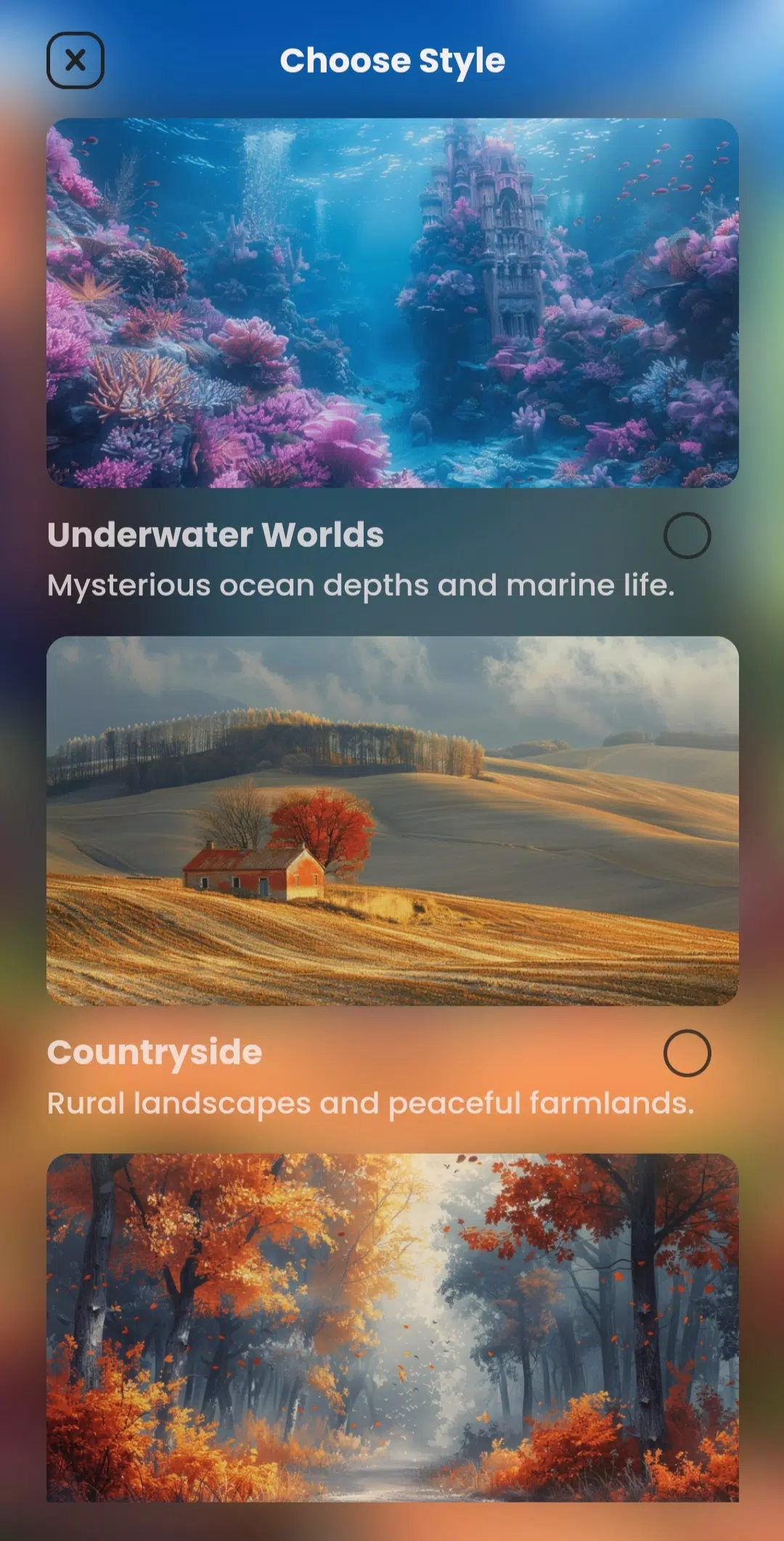 AI Landscape Generator App Captura de pantalla 2
