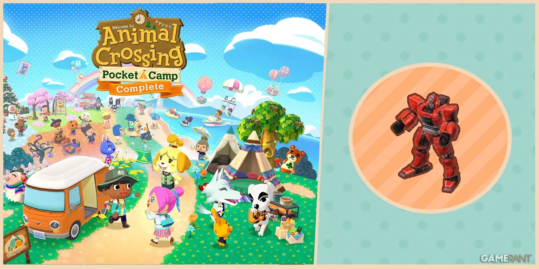 机器人英雄抵达Animal Crossing: Pocket Camp