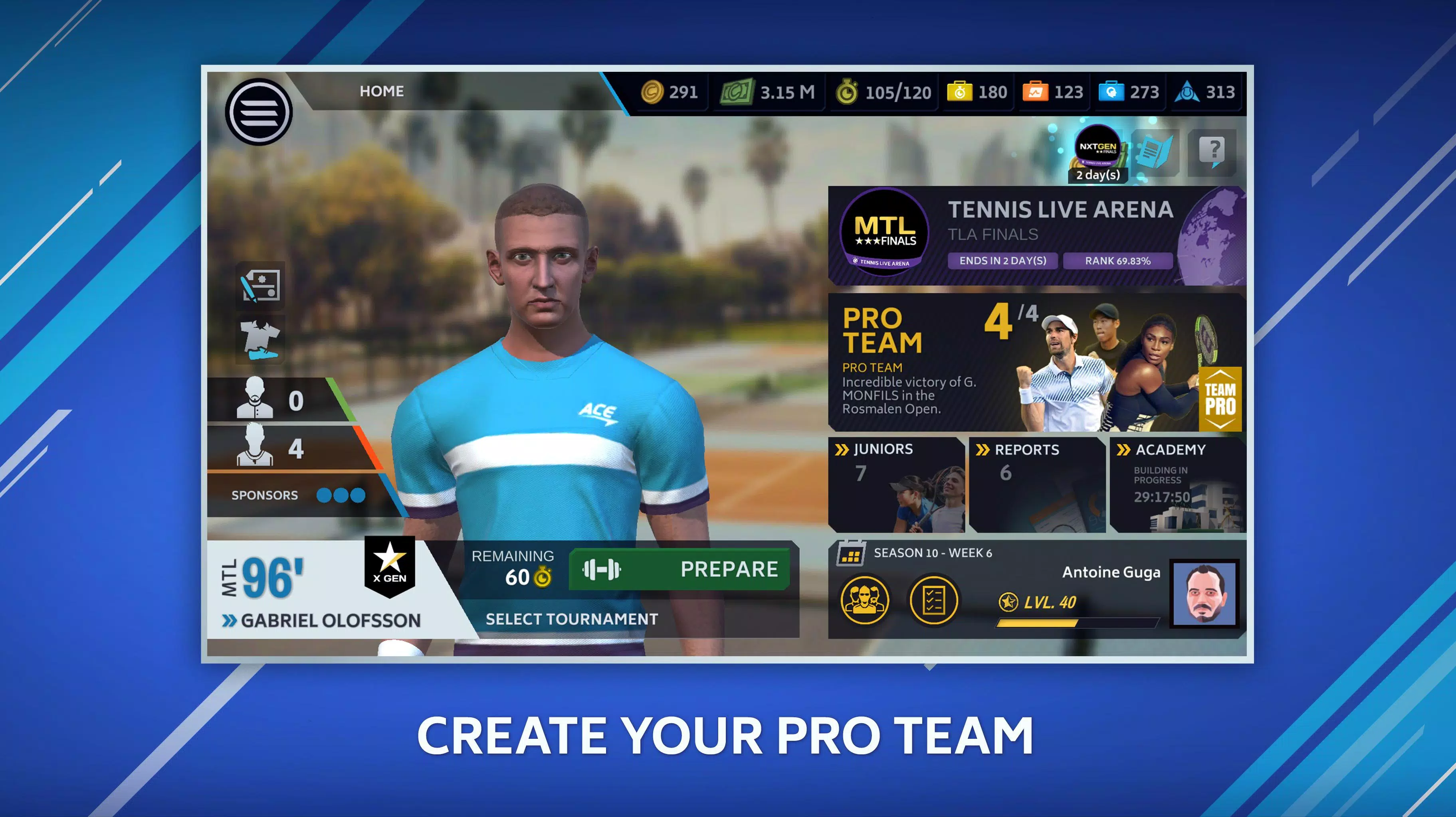 Tennis Manager Mobile Captura de tela 1