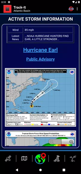 Track-It Hurricane Tracker ဖန်သားပြင်ဓာတ်ပုံ 1