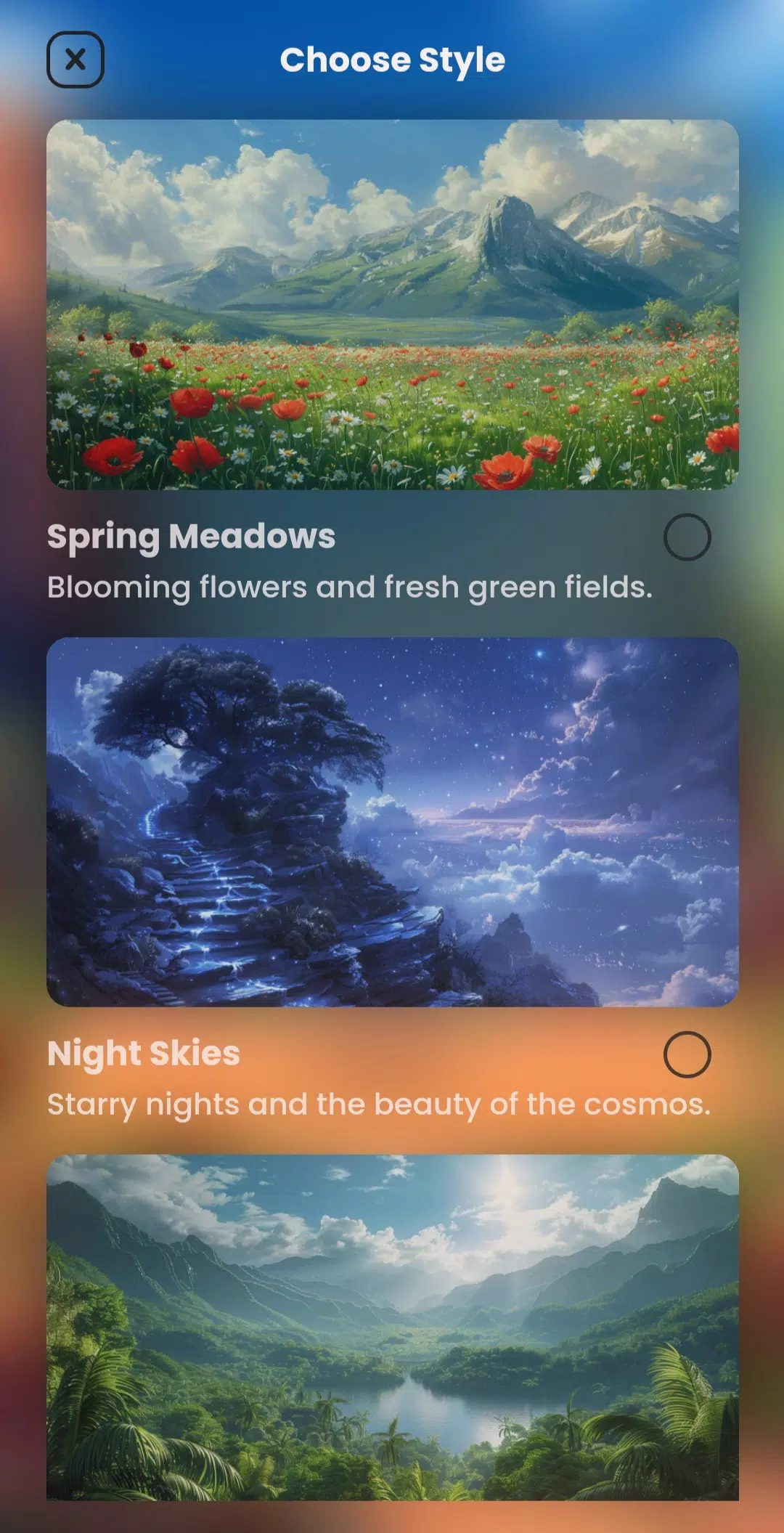 AI Landscape Generator App Captura de pantalla 1