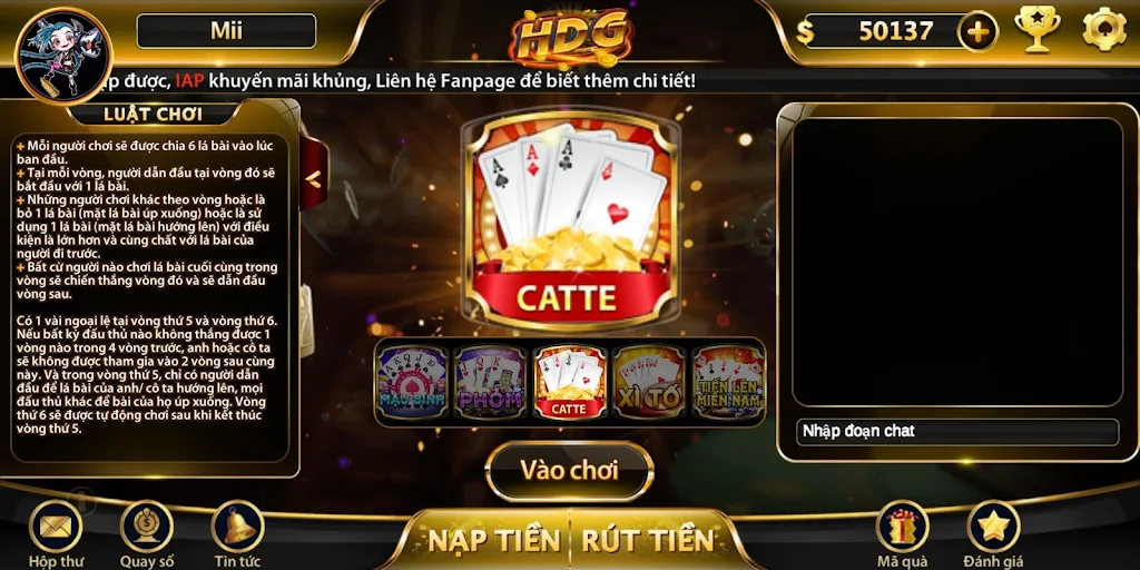 Game bài nhận quà khủng - HDG Скриншот 0