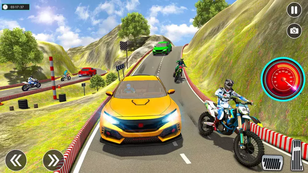 Sports Car vs Bike Racing Screenshot 1