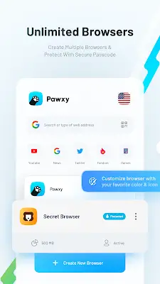 Pawxy - Fast VPN & Web Browser スクリーンショット 0