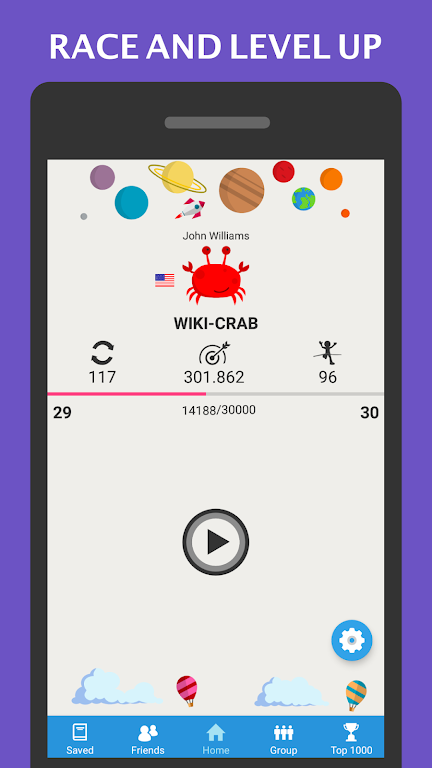 Wiki Race - Wikipedia Game Screenshot 0