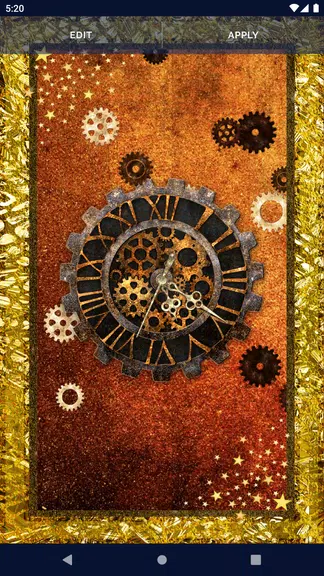 Steampunk Clock Wallpaper Schermafbeelding 2