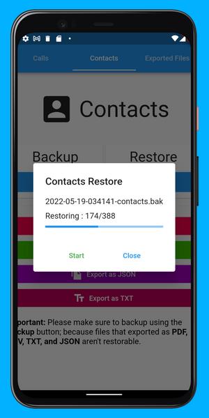 Call Log Backup,Restore & PDF Export Screenshot 1