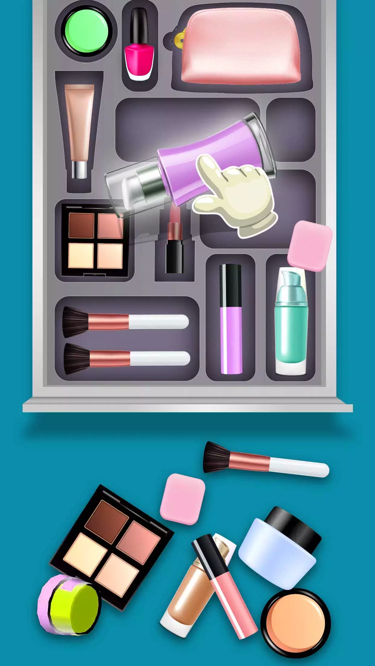 Fill the Makeup Organizer Game Tangkapan skrin 1