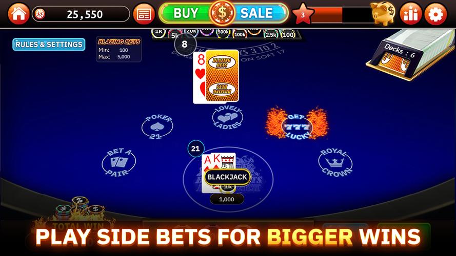 Blazing Bets Blackjack 21 螢幕截圖 1