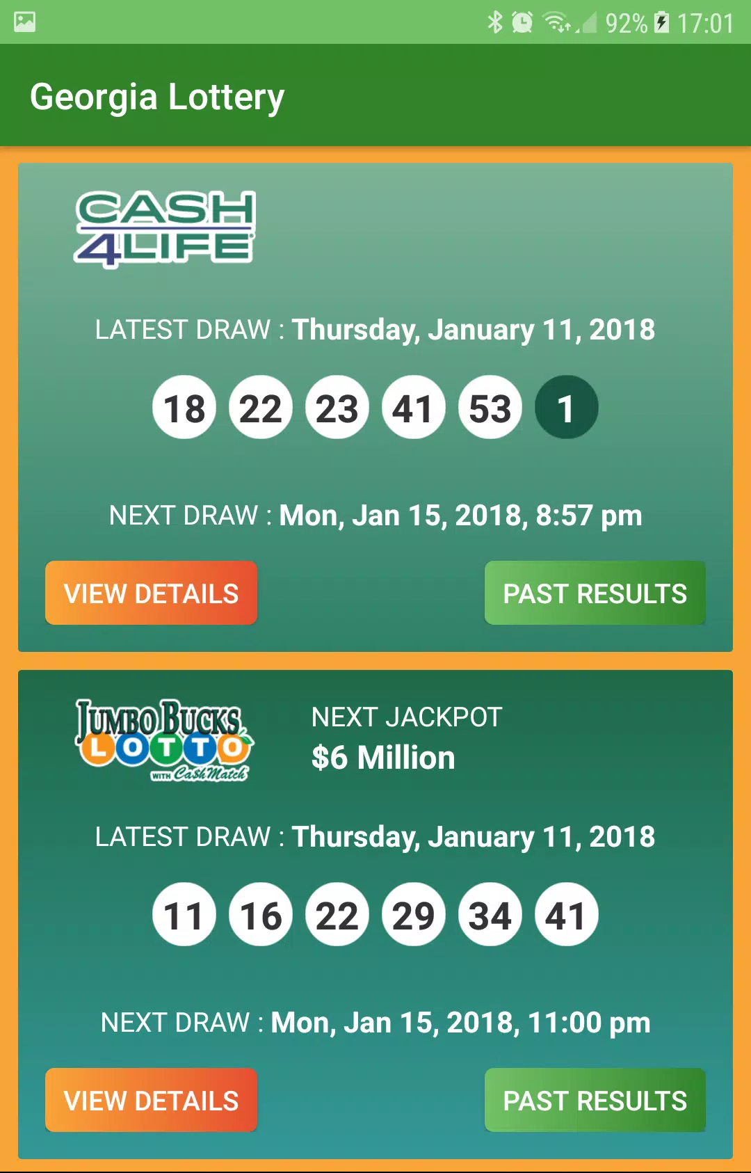 Georgia Lottery Results Capture d'écran 1