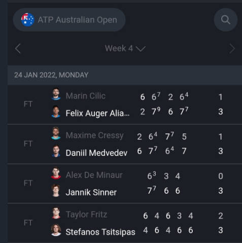ATP live scores : Tennis live ภาพหน้าจอ 0