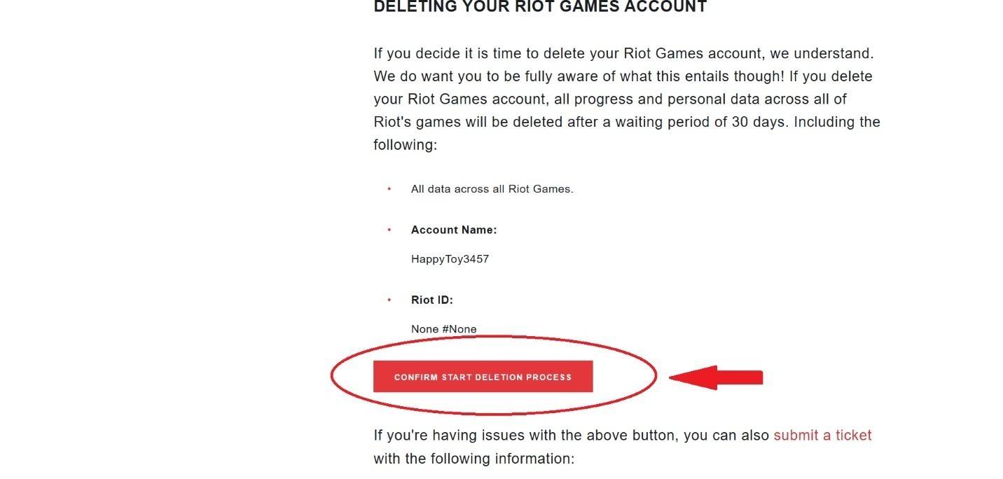 league of legends account delete